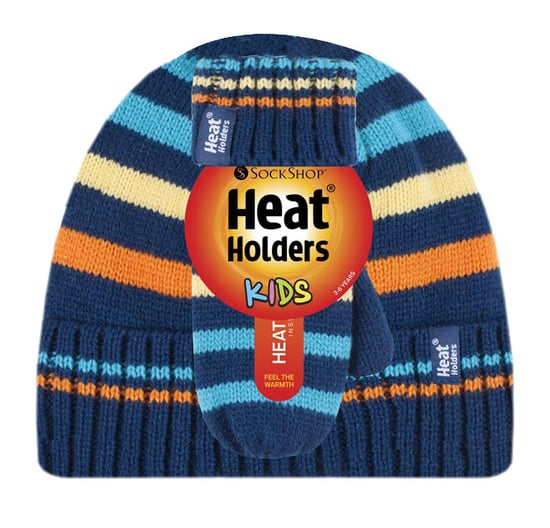 Wärmehalter - Kinder Jungen Winter gestrickt thermische Fleece gefüttert Cuffed Beanie Mütze und Handschuhe Set - NSM1P5 - Image 2