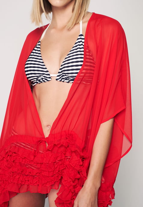 Herita Kimono mit Rüschen - Rot - Image 2