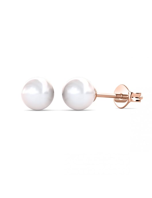 Vollmond Perlenohrringe - Rose Gold und Kristall - Image 1
