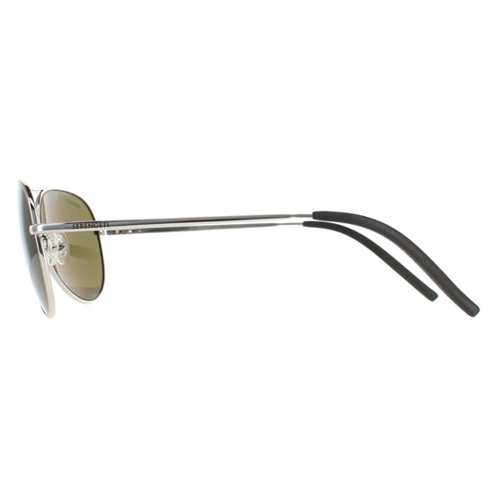 Serengeti Aviator Unisex Shiny Silver Polarized Green 555nm Carrara Small