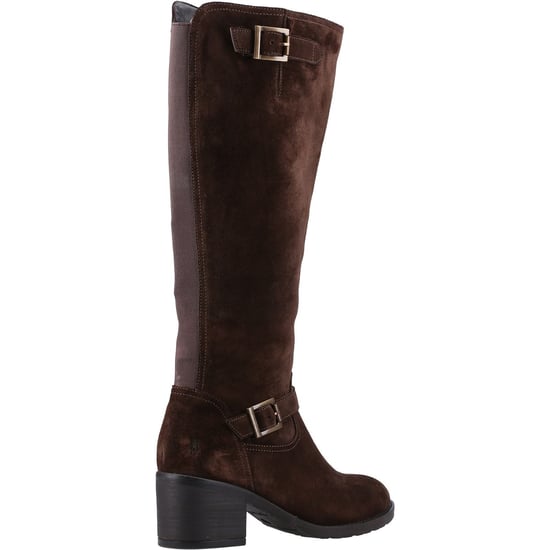 Hush Puppies Heidi Leder Damen Braun Wildleder Stiefel - Image 2