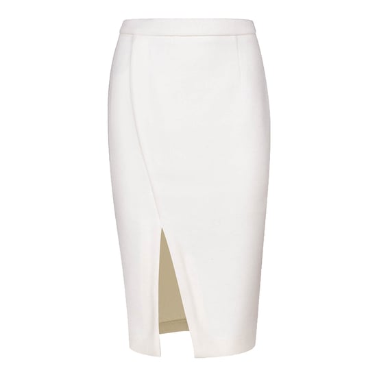 Ecru Faux Mouflon Pencil Skirt