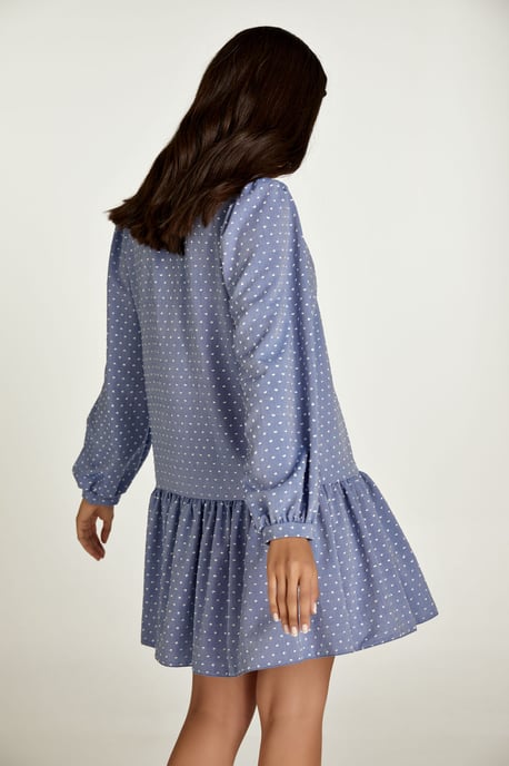 Besticktes Kleid im Denim-Stil mit Knöpfen - Image 3