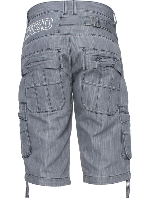 Enzo Herren Cargo Combat Denim Shorts - Image 5