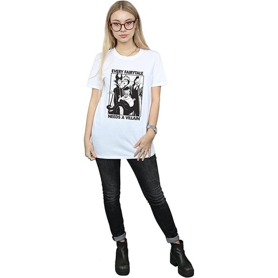 Disney Damen/Damen Jedes Märchen braucht einen Bösewicht Baumwoll-Boyfriend-T-Shirt (Weiß) - Image 3