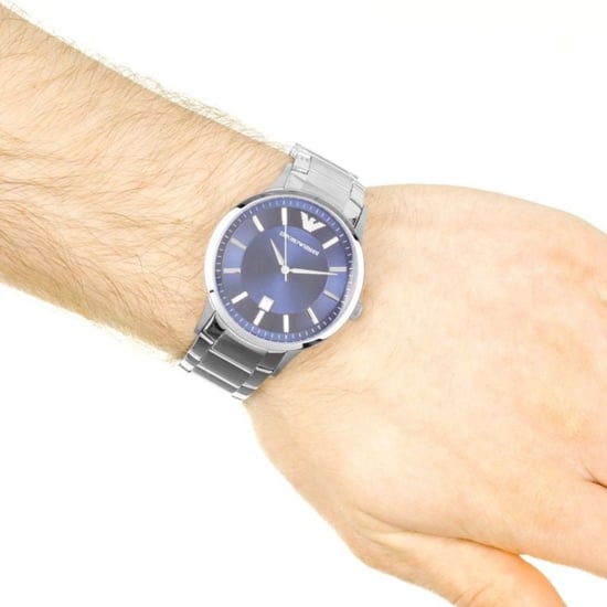 Emporio Armani AR2477 Klassische Herrenuhr mit blauem Zifferblatt - Image 3