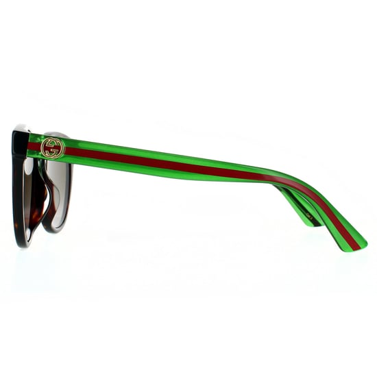 Lunettes de soleil Gucci GG0702SKN 003 Havana avec gradient vert et brun rouge - Image 3