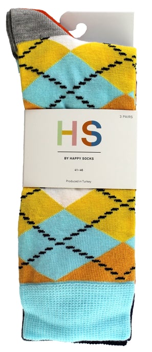 HS von Happy Socks - Herren 3er-Pack Klassische Argyle Socken - Argyle (Hellblau) - Image 2