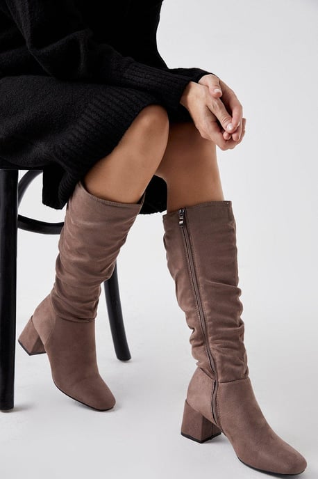 Kaya Ruched Knee High Boots