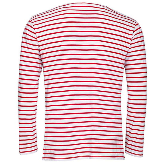 SOLS - "Marine" T-Shirt für Herren Langärmlig (Weiß/Rot) - Image 2