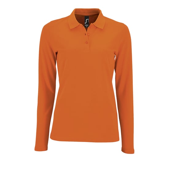 SOLS Womens/Ladies Perfect Langarm-Pique-Poloshirt (Orange) - Image 1