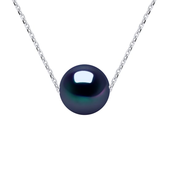 DIADEMA - Necklace - Real Freshwater Pearls - Black Tahitian Style