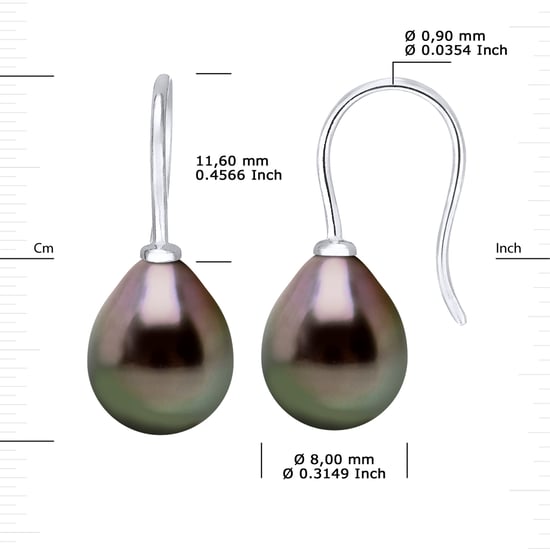 DIADEMA - Earrings - White Gold and Real Tahitian Pearls
