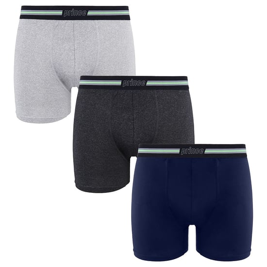 Prince Performance Range 3 Pack Black Light Grey Navy Mens Boxers MUXPR029