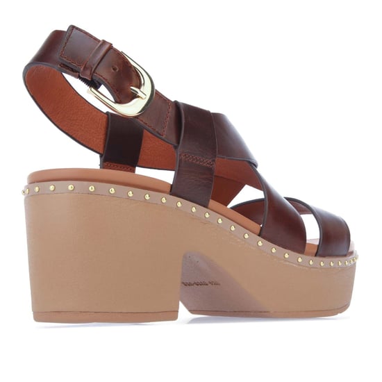 Women's Fitflop Pilar Back-Strap Leather Clogs in Chocolate