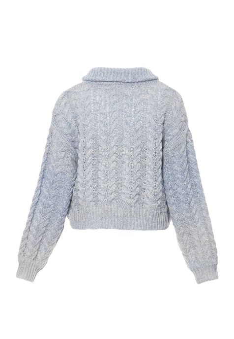 Mymo Strickjacke Damen Blau Wollweiss - Image 2