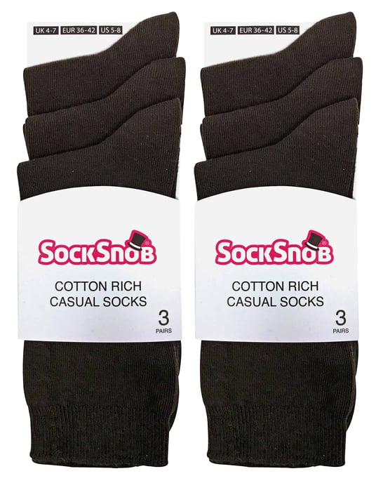 Sock Snob - 6 Paar Damen einfarbige Baumwollsocken - Image 2