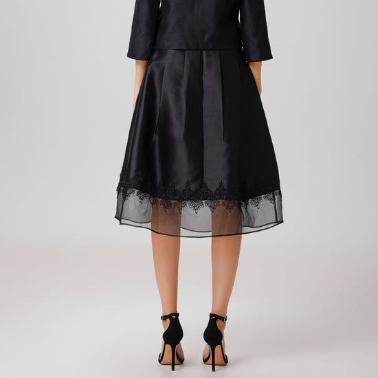 Rock aus Organza und Taft mit Spitzenbesatz - Image 4