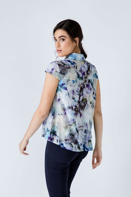 Floral Cap Sleeve Shirt
