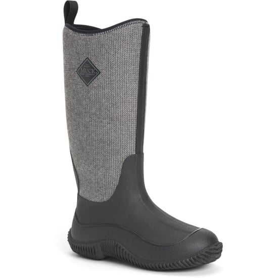 Muck Boots Hale Gummi Schwarz W/ Fuzzy Herringbone Wellington Stiefel - Image 1