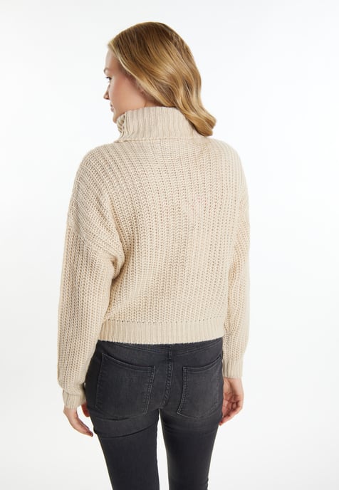 Mymo Strickpullover Damen Creme - Image 4