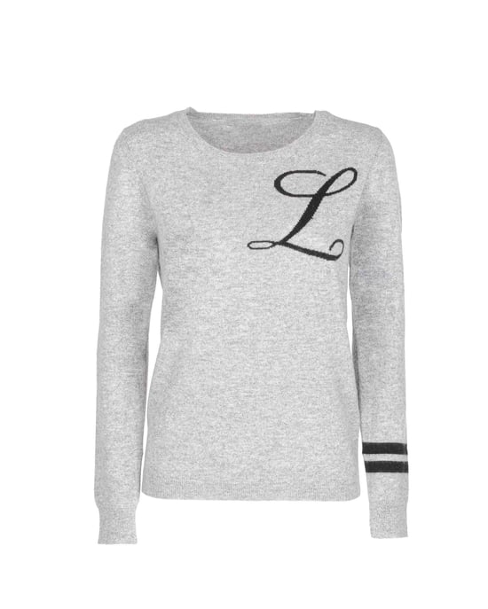 Crown Of Edinburgh Cashmere Crew Neck Sweater Stockbridge Grey L