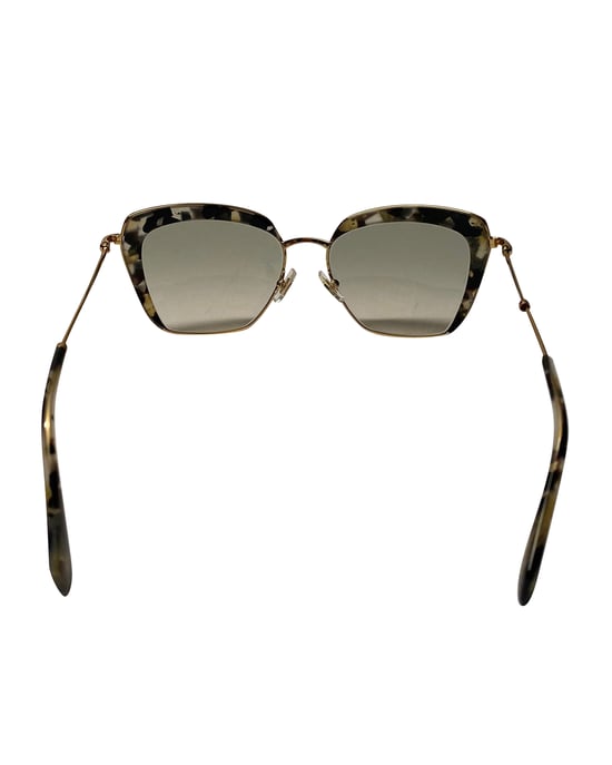 Miu Miu Tortoise Gradient SMU 52Q Cat Eye Sunglasses in Gold Metal - Image 5