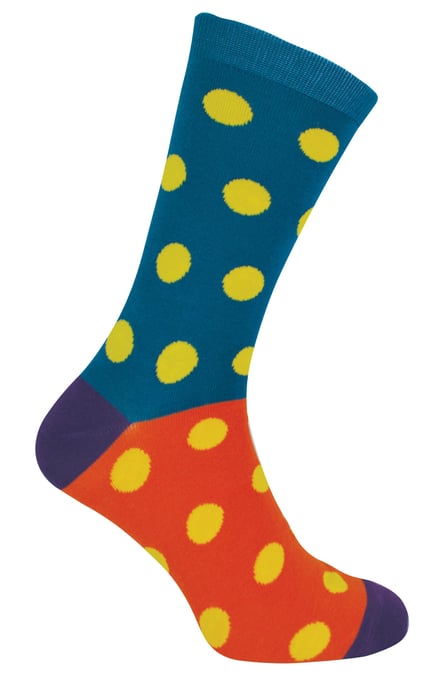 Herr Heron - Herren Bambus Socken | Neuheit Funky Socken | Gemusterte Argyle gestreifte Socken | Atmungsaktiv weich | Geschenke für Ihn - Spots (Teal) - Image 1