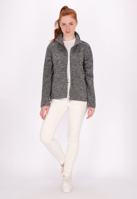 Dreimaster Fleecejacke Damen Grau Melange - Image 2