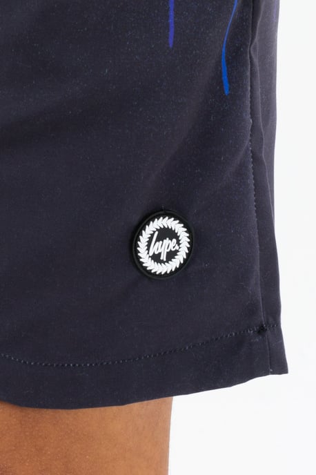 Hype Boys Black Pacific Drips Crest Swim Shorts