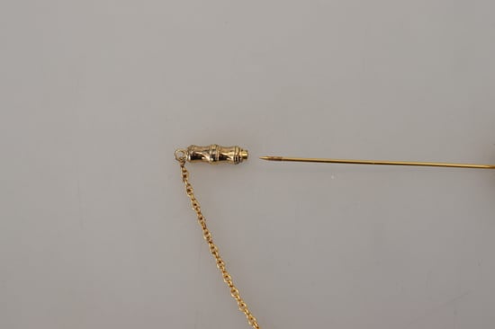 Dolce & Gabbana Goldfarbene 925 Sterling Silber Kristallkette Brosche für Damen - Image 5
