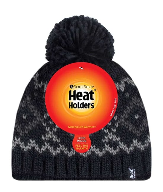 Herren Fleece gefüttert Thermal Winter Warm Beanie Bommelmütze mit Pom Pom - Image 2
