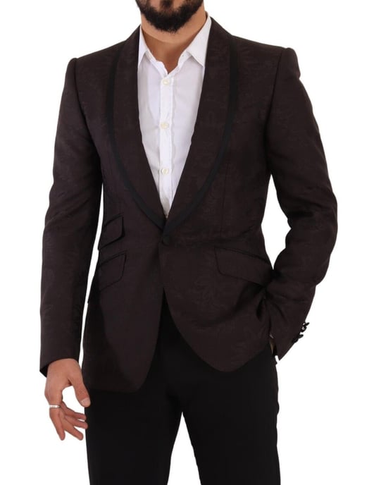 Dolce & Gabbana Herren Lila Jacquard Einreiher SICILIA Blazer - Image 6