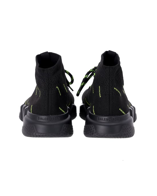 Balenciaga Speed Lace-Up Sneakers mit Allover-Print aus schwarzem Polyester - Image 4
