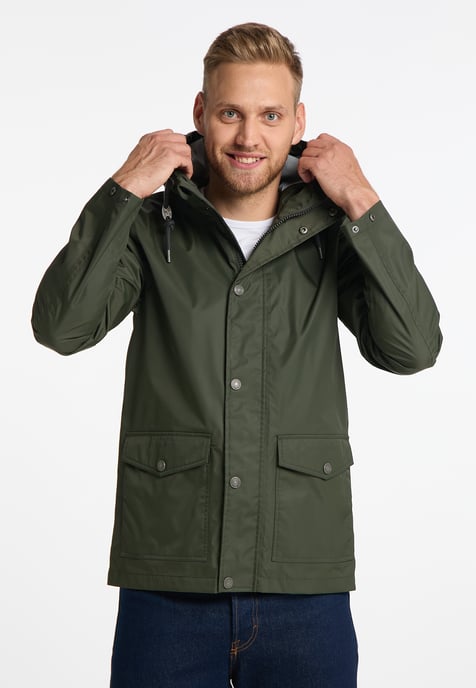 Mo Regenjacke mit Innenprint Herren Dunkeloliv - Image 2