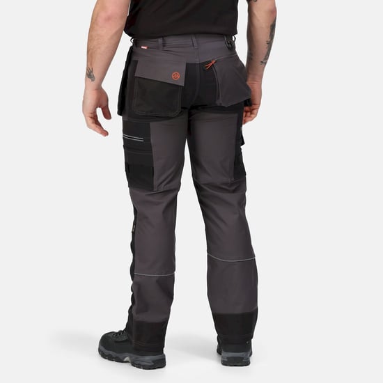Regatta Herren Infiltrate Softshell Stretch Arbeits Hose (Eisen/Schwarz) - Image 6
