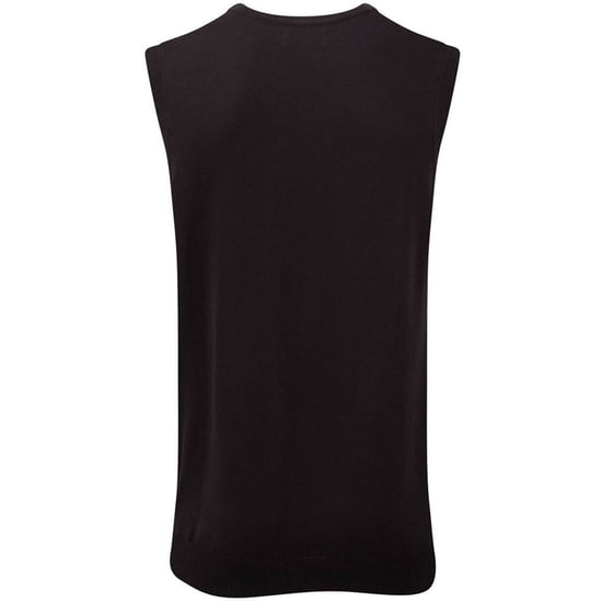 Russell Collection Herren V-Ausschnitt ärmellos gestrickt Pullover Top / Pullover (Charcoal Marl) - Image 2