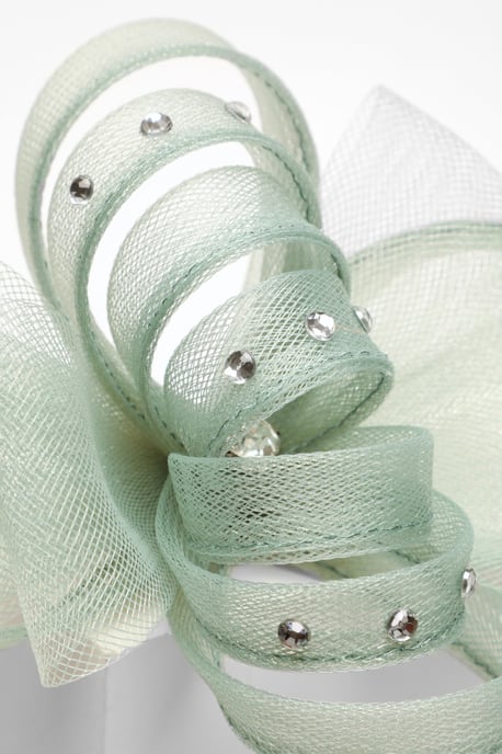 Sage Diamante Clip Fascinator