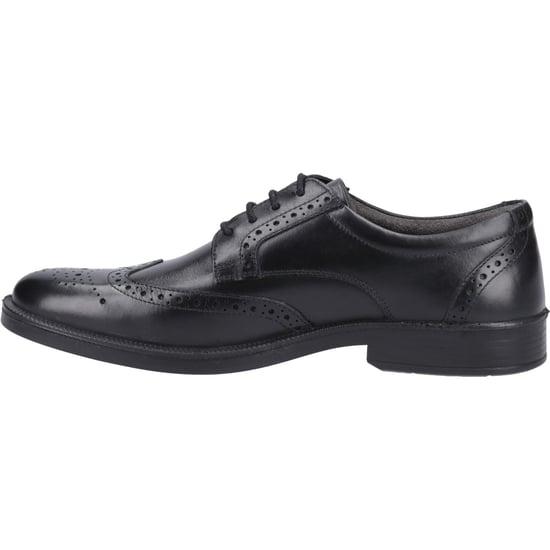 Hush Puppies Nolan Leder Herren Schwarz Brogues Schuhe - Image 4