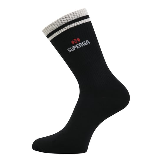 Superga Chaussettes unisexes adultes en tricot côtelé (paquet de 3) (Noir) - Image 4