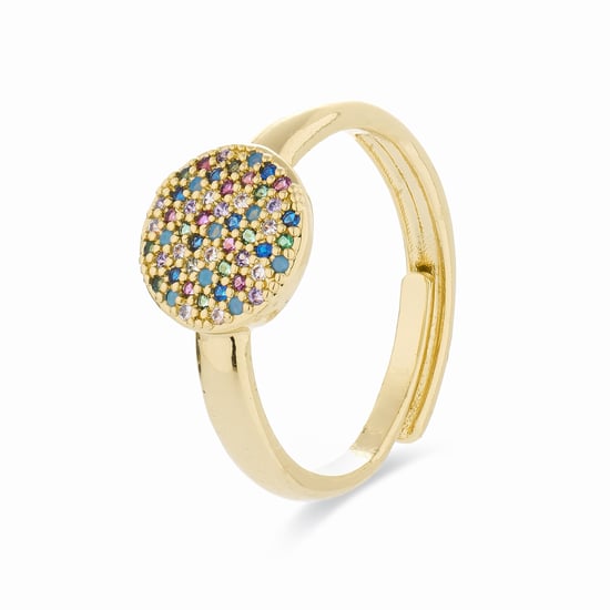 Luxenter Ring mit Multicolour Zirkonia aus 18K Gelbgold - Cuix - Image 1