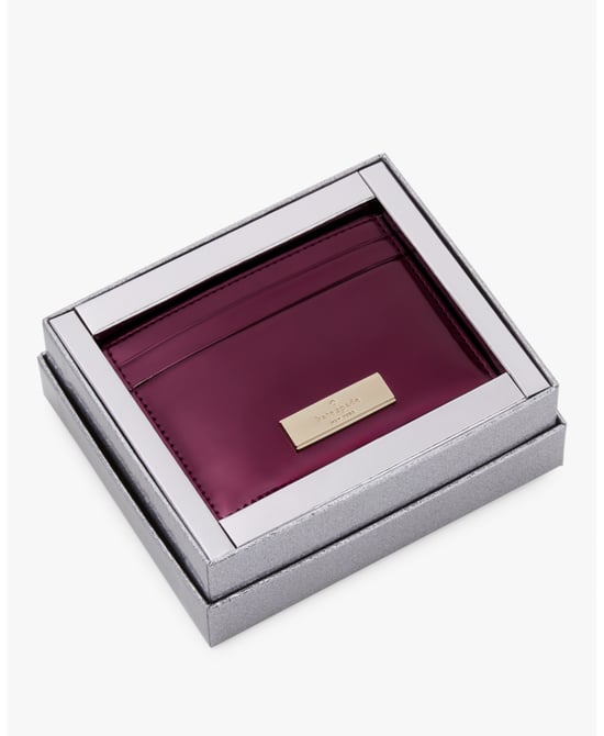 Kenzie Patent Fabric Boxed Small Slim Card Holder