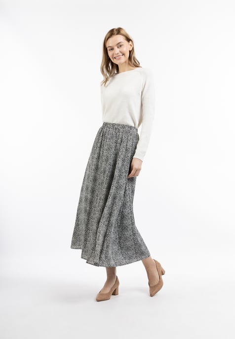 Dreimaster Maxirock Damen Schwarz Weiss - Image 1