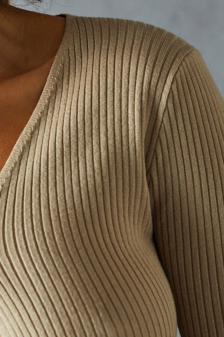 Rib Knit Button Front Top