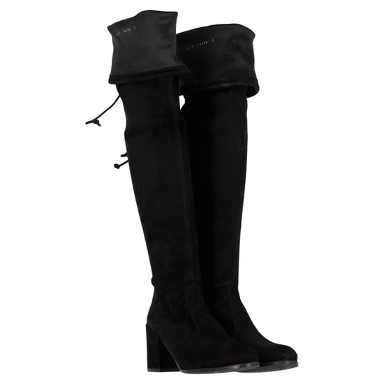 Stuart Weitzman Tieland 85 Overknee-Stiefel aus schwarzem Wildleder - Image 3