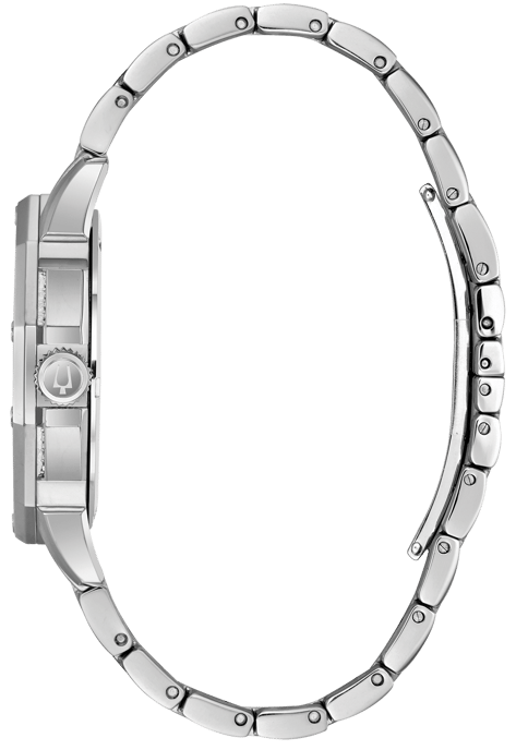 Bulova Kristall Herren Silber Uhr 96C134 - Image 2