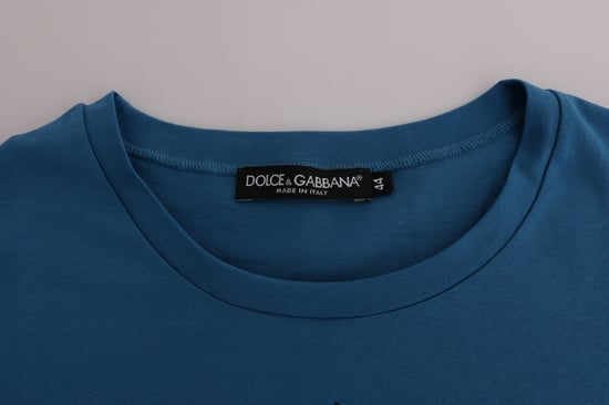 Dolce & Gabbana Damen Blau Baumwolle 2017 Motiv T-Shirt - Image 5