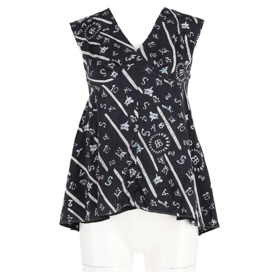 Balenciaga V-Ausschnitt Drucktop aus schwarzer Seide - Image 6