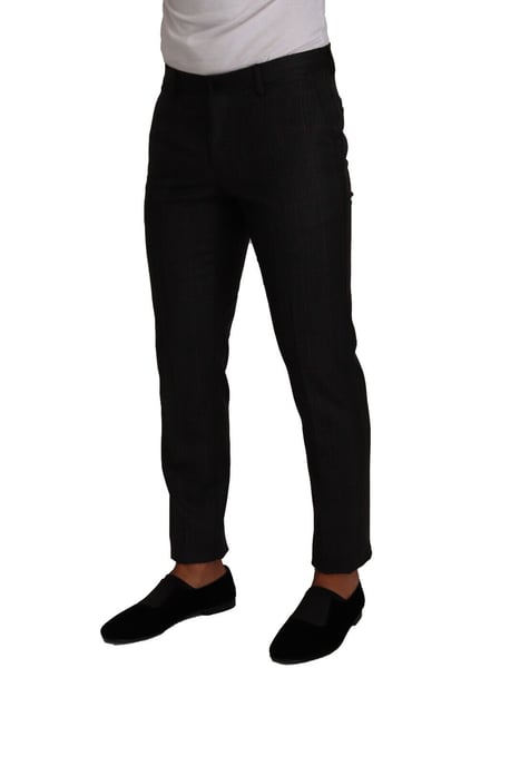 Dolce & Gabbana Herren Graue Karomuster Woll-Hosenanzughose - Image 4