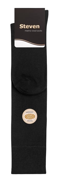 Herren Kniestrümpfe aus Merinowolle | Steven | Winter Long Boot Socks - Schwarz - Image 2